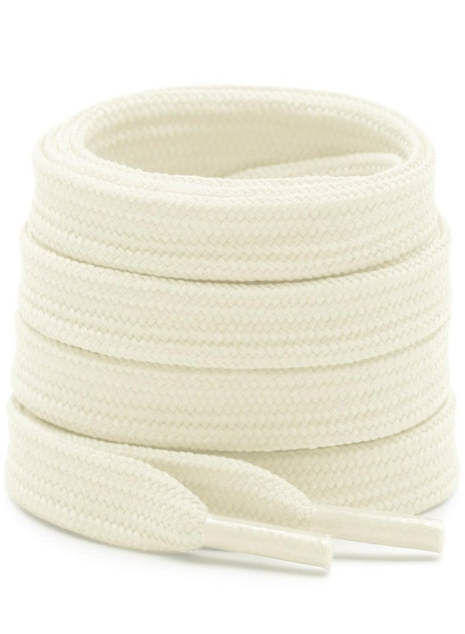 DELELE Solid Flat Shoe Laces: Hollow Thick Beige Shoelaces for Sneakers 2 Pair 55 inch - Image 1